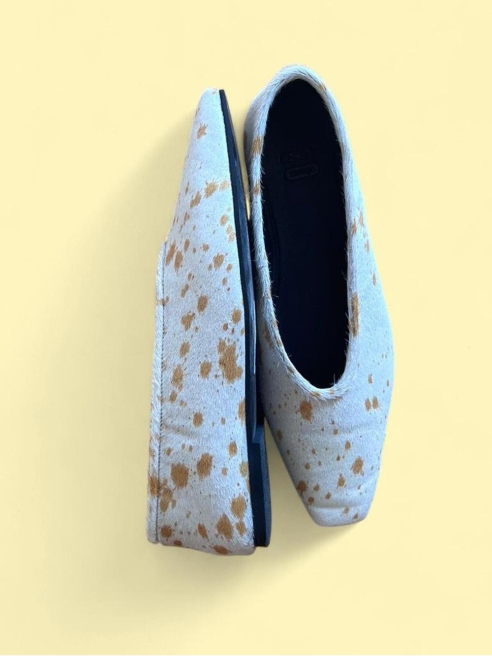 ASOS White Deer Print Slip-On Flats with Tan Spots